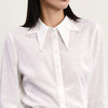 谜底通勤白衬衫长袖女2024春季新款领口钉珠绣百搭衬衣241MC0109 商品缩略图3