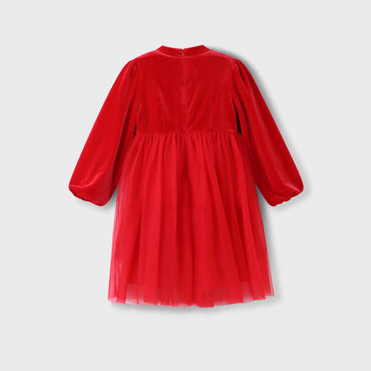 【实体店同款】女童国风丝绒长袖连衣裙裙子新款安奈儿童装AG413666 商品图4