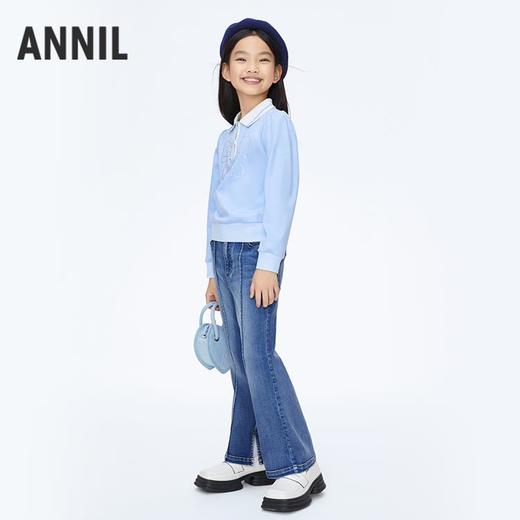 女童记忆棉POLO衫抗翻领长袖新款安奈儿童装实体店同款AG411548 商品图3