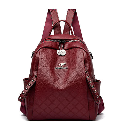 ALBB-真皮质感双肩包女2023秋冬新款韩版休闲大容量女士背包软皮旅行包(货号:BL812) 商品图5