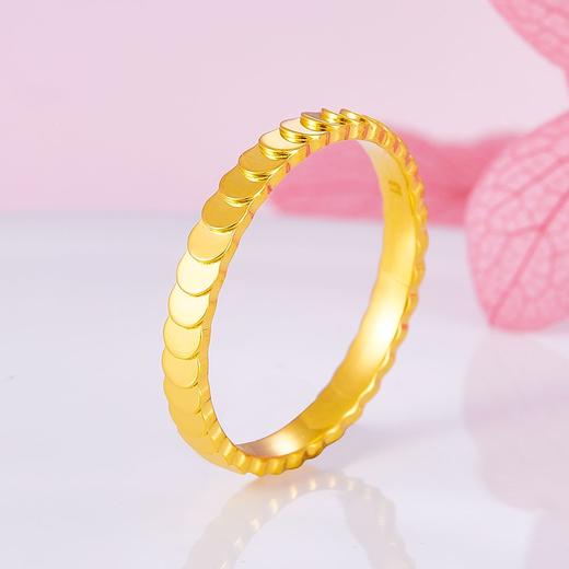 【限时克减150元】足金999 5G黄金实心小圆片鱼鳞固口镜面金圈戒（面宽约2.3mm，厚约1.3mm）(AG5GJZ00039-2)（预售产品下单后不退款不退货不换货不补差价） 商品图0