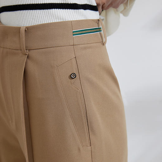 玳莎九分烟管裤女2024春装时尚通勤职场显瘦休闲西装裤翻边设计感 EA36301 商品图2