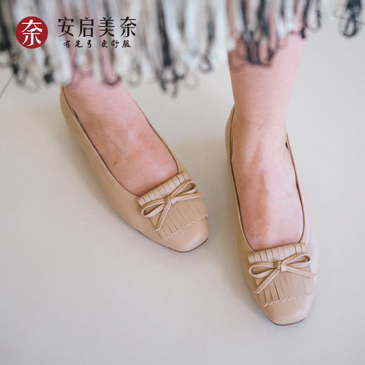 ARCH CONTACT安启美奈2024新款休闲通勤百搭平跟羊皮单鞋女52911 商品图3