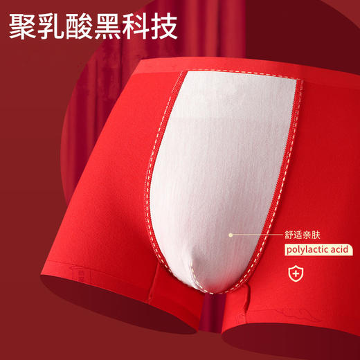 猫人男士大红棉内裤本命年内裤礼盒（4-114） 商品图4