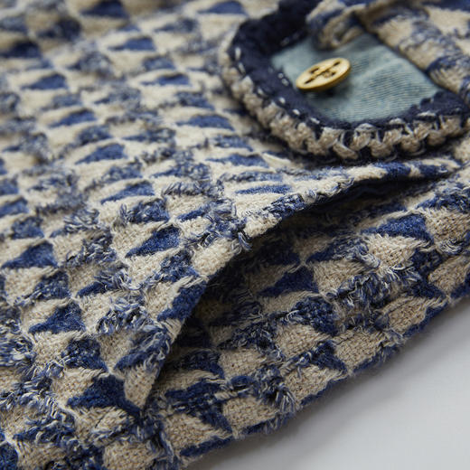 谜底毛呢格纹短裤女2024春季新款复古文艺直筒修身短裤241MK0145 商品图3