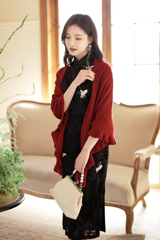 逸红颜周末小集市#新年穿红,红运相随,阿拉善纯羊绒披肩/围巾『婉儿』 商品图6