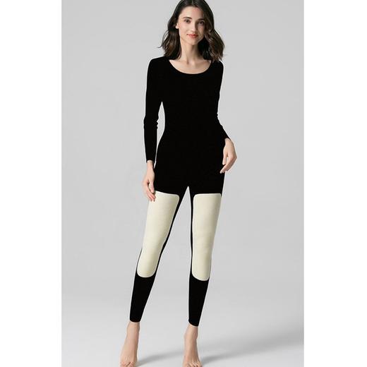 女士保暖套装玻尿酸德绒无痕蚕丝贴圆领长袖保暖内衣 商品图1