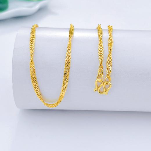 【限时克减150元】足金999.9 水波纹项链(XL00012-07)补差价）补差价）预售产品下单后不退款不退货不换货不补差价 商品图1