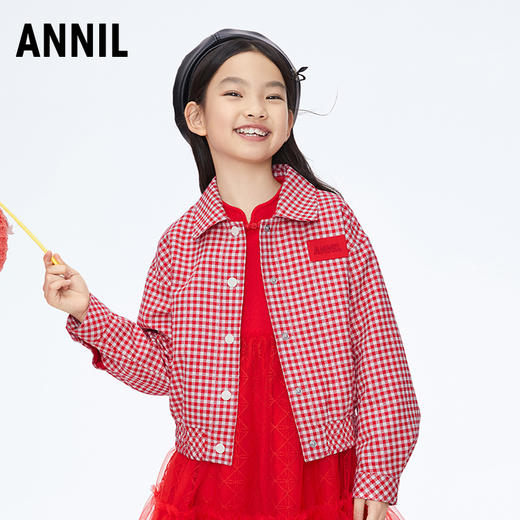 女童千鸟格外套新款安奈儿童装实体店同款AG415545 商品图1