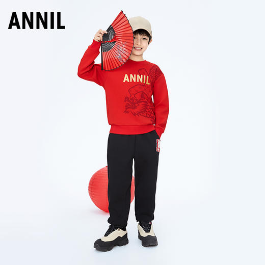 男童国风圆领长袖卫衣新款安奈儿童装实体店同款AB411501 商品图3