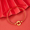 【限时7.5折】【定价黄金】足金 3D硬金祥云平安扣双珠幸运红绳可调节成品手串(AA3DSC00001)（预售产品下单后不退款不退货不换货不补差（预售产品下单后不退款不退货不换货不补差 商品缩略图1
