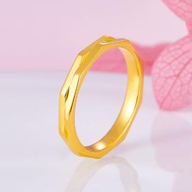 【限时克减150元】足金999 #小红书 5G黄金刻面几何实心固口圈戒（面宽约2.3mm）(AG5GJZ00004-2)（预售产品下单后不退款不退货不换货不补差价）