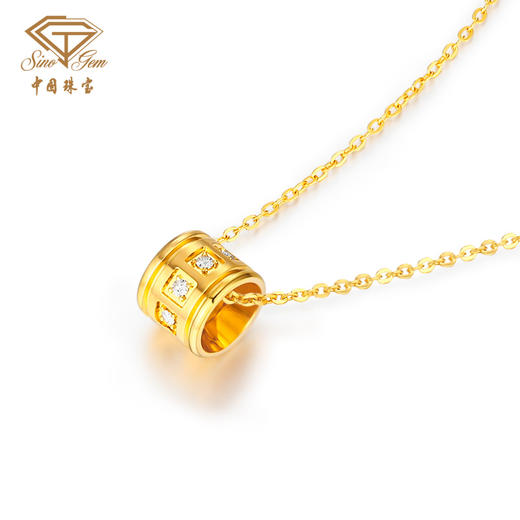 「爱有引力」圆梦之旅星光黄金项链 金钻工艺足金套链 商品图6