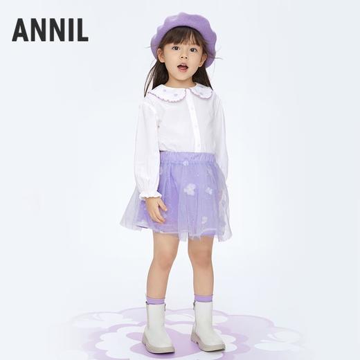 女童仙气甜美出行蓬蓬网纱半裙裙子新款安奈儿童装实体店同款XG413648 商品图2