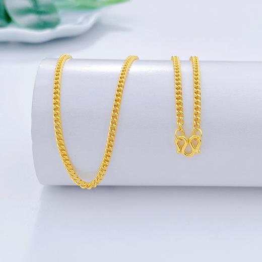 【限时克减150元】足金999.9 侧身链项链(XL00015-09)补差价）补差价）预售产品下单后不退款不退货不换货不补差价 商品图1