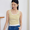 玳莎U型领吊带背心女2024年春季新款条纹时尚修身显瘦针织衫内搭  EA33001 商品缩略图2