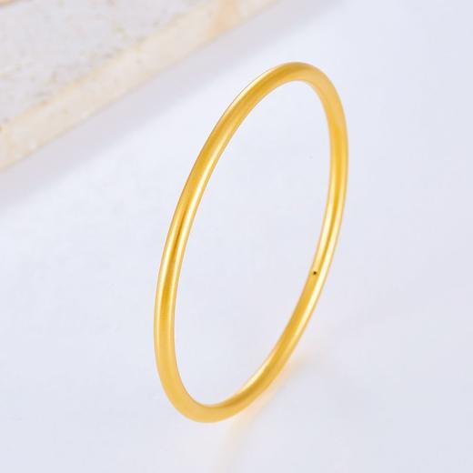 【限时克减150元】足金 【精品】3D硬金空心(面宽约3-3.5mm)仿古法素圈固口手镯(N3DSZ00046-2)（预售产品下单后不退款不退货不换货不补差价） 商品图1