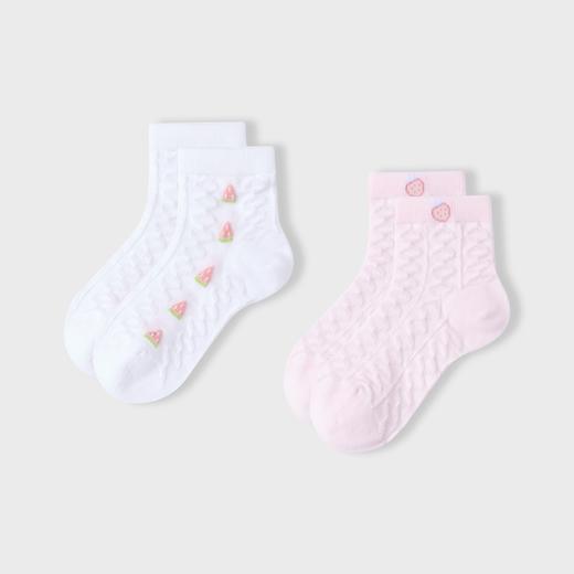 【专区任选2件49元】女童透气干爽短袜两双装新款安奈儿童装实体店同款JG417576 商品图1