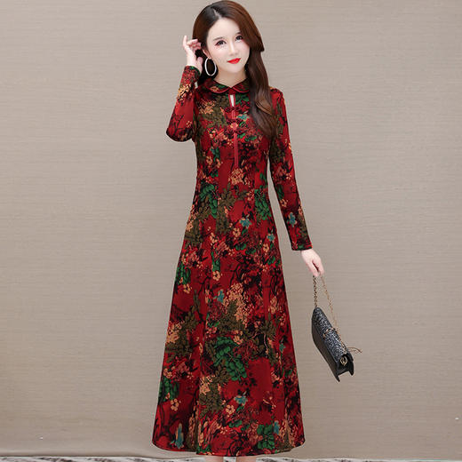 翻领长袖国风内搭打底裙QYM-XYKL-K355-L 商品图0