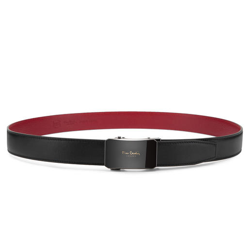 皮尔卡丹男士真皮自动扣牛皮皮带腰带本命年红底皮带 商品图4