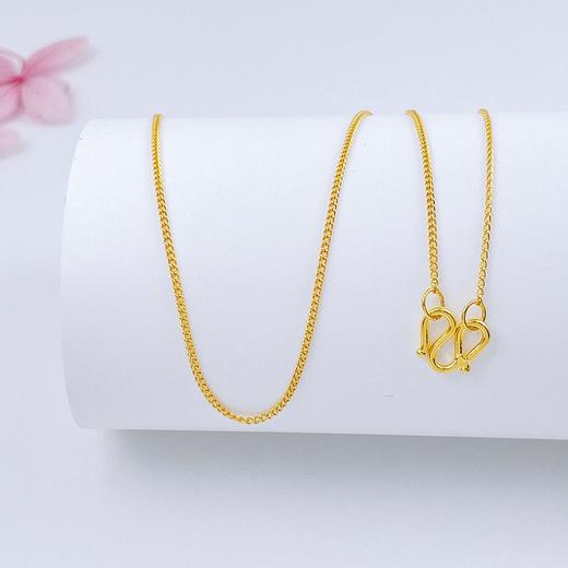 【限时克减150元】足金999.9 侧身链项链(XL00015-11)补差价）补差价）预售产品下单后不退款不退货不换货不补差价 商品图1