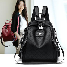 ALBB-真皮质感双肩包女2023秋冬新款韩版休闲大容量女士背包软皮旅行包(货号:BL812)