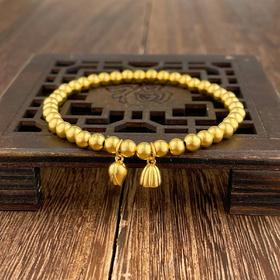 【限时克减128元】足金999.9 #两世欢 #小红书 古法闭口两世欢手串圆珠(约4.4mm，周长约17-18cm)手串(GFSCW00049)补差价）预售产品下单后不退款不退货不换货不补差价