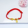 【限时7.5折】【定价黄金】足金 3D硬金如意福字吊饰红绳调节成品手串(AA3DSC00294)（预售产品下单后不退款不退货不换货不补差价） 商品缩略图0