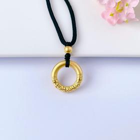 【限时7.5折】【定价黄金】足金 #热卖 #悟空 3D硬金祥云悟空金箍棒平安扣吊坠挂绳成品项链(AJ3DDZ00048)（预售产品下单后不退款不退货不换货不补差（预售产品下单后不退款不退货不换货不补差