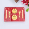 【限时克减150元】足金 #儿童/宝宝 金碗筷六件套宝宝满月六件套周岁礼富贵满堂摆件礼盒（配精美包装、NGTC国检证书）(ATBJ00007)（预售产品下单后不退款不退货不换货不补差价） 商品缩略图1