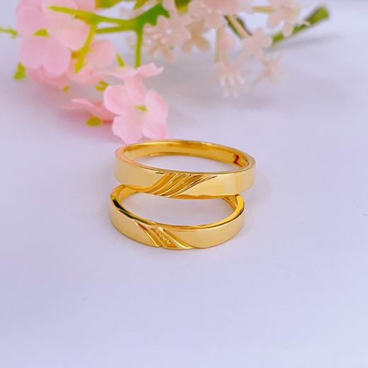 【限时克减150元】足金999 #情侣日常 5G黄金实心扭纹活口情侣对戒（对）(AG5GQLJ00028)（预售产品下单后不退款不退货不换货不补差（预售产品下单后不退款不退货不换货不补差 商品图2