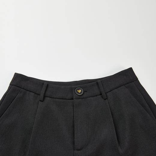 谜底A型直筒裤女2024春季新款简约时尚百搭休闲拼接短裤241MK0072 商品图3