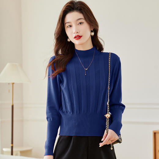 小个子短款毛衣女高腰针织衫，半高领打底衫内搭配裙子CC-XFY1352 商品图2