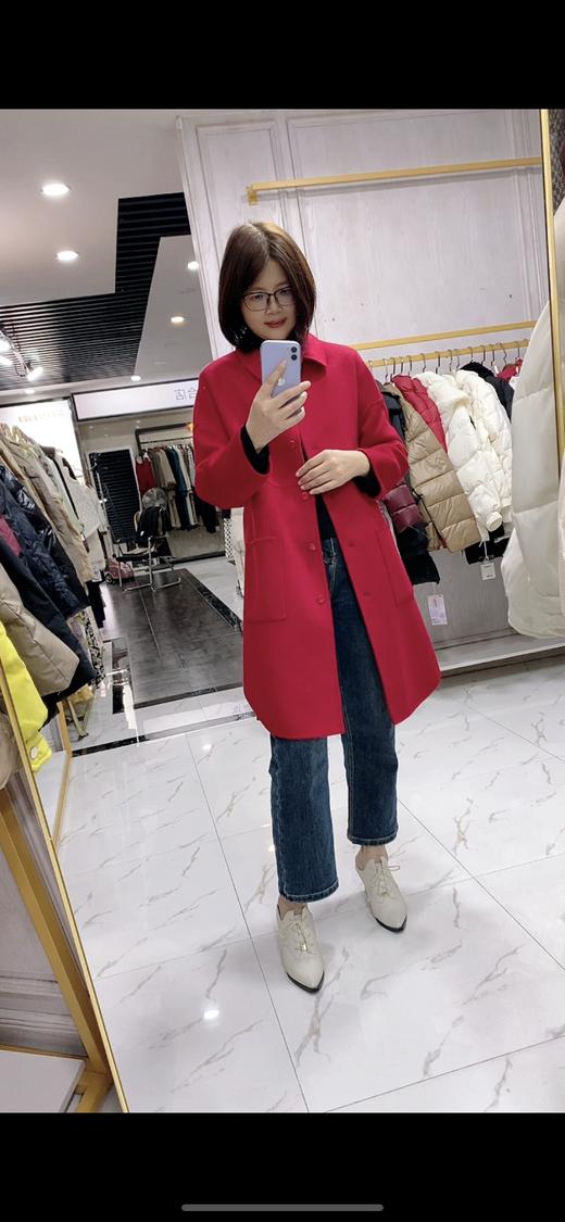 D6217      时尚气质休闲百搭中长款双面羊绒大衣 商品图0