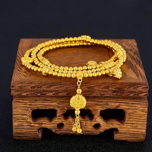 【限时克减150元】足金999 古法如意美满莲莲转运珠间圆珠(约3.3mm)手串(YGFSC00142)补差价）补差价）预售产品下单后不退款不退货不换货不补差价 商品图1