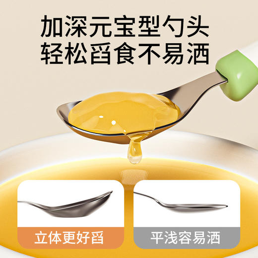 元宝勺子宝宝喂养进食专用儿童吃饭喝汤316L不锈钢餐具婴儿学食勺 商品图2