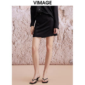 VIMAGE纬漫纪春季新款时尚气质显瘦百搭包臀半身裙V2106707