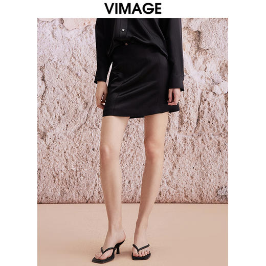 VIMAGE纬漫纪春季新款时尚气质显瘦百搭包臀半身裙V2106707 商品图0