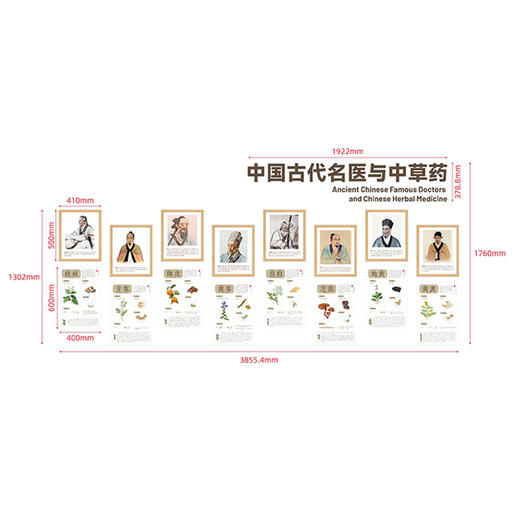 中国古代名医和中草药文化墙贴 商品图4