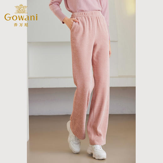 Gowani乔万尼奶油白直筒裤商场同款新品时尚百搭休闲裤ET4F882 商品图3