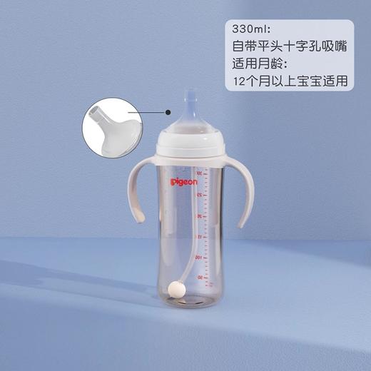 贝亲 新品自然离乳PPSU重力球吸管杯双把手奶瓶奶嘴6个月1岁宝宝240ml/330ml/PIG-AA252/PIG-AA253 商品图1