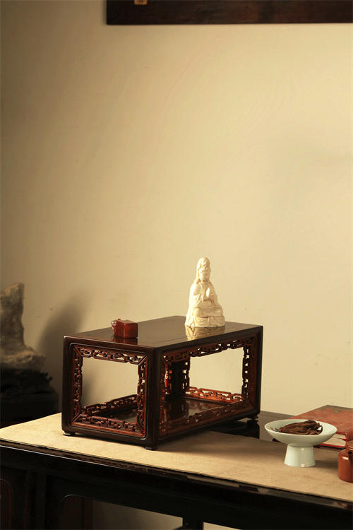 酸枝镶缅花【拐子纹】香几 商品图6