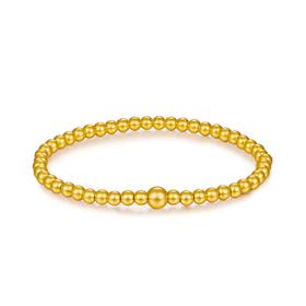 足金999.9 #小红书 古法传承黄金足金小圆珠手串(大珠4.5-5mm，小珠3.5-4mm)（周长约16cm）(GFSCW00006)补差价）预售产品下单后不退款不退货不换货不补差价