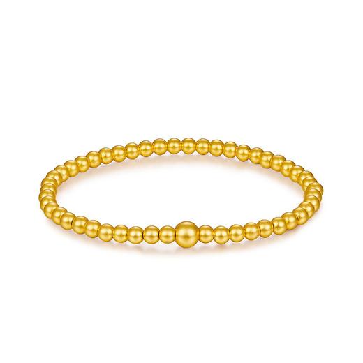 足金999.9 #小红书 古法传承黄金足金小圆珠手串(大珠4.5-5mm，小珠3.5-4mm)（周长约16cm）(GFSCW00006)补差价）预售产品下单后不退款不退货不换货不补差价 商品图0
