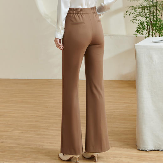 剩S/M/L/XL/XXL 米思阳2026春季新款时尚设计感修身微喇裤高腰开叉小个子长裤0078 商品图3