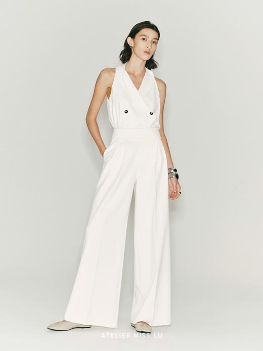 【晨光】无袖削肩交叠裹身直身上衣 商品图1