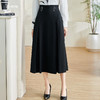 剩S/M/XL 米思阳2026春季新款气质时尚黑色半身裙高腰修身褶皱a字裙女0210 商品缩略图0