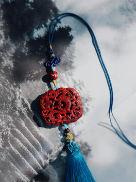 4.8cm 凤凰来仪°紫檀车挂