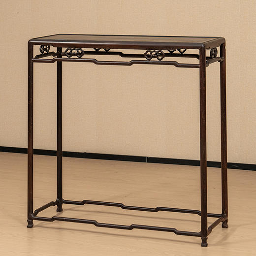 清 红木圆材拦水线如意卡子花香几 商品图4