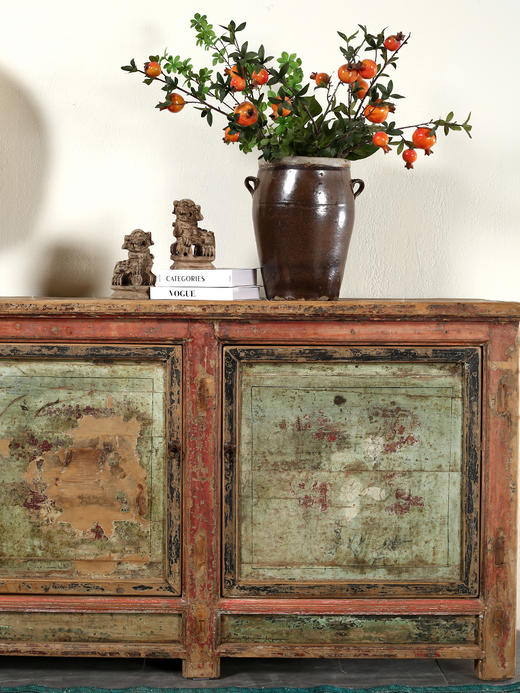 新品中式复古客厅餐边柜实木玄关储物柜收纳置物柜古旧物古典家具 商品图2